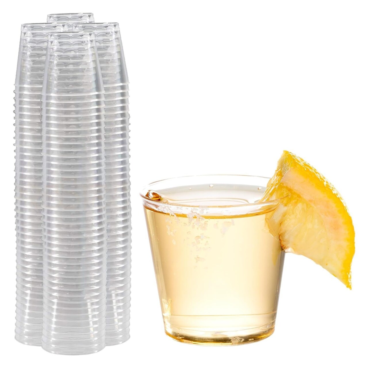 Disposable Shot Glasses 1 oz - 100 Pack Clear Plastic Shot Glasses for Party